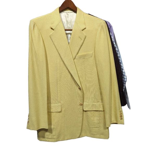 Hickey Freeman Other - Hickey Freeman Men's Yellow Wool and Silk Sport Jacket Size 42R